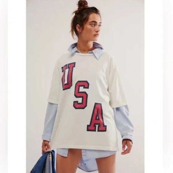Free People Tops - Free People x Retro Brand USA Graphic T-Shirt – Size Medium